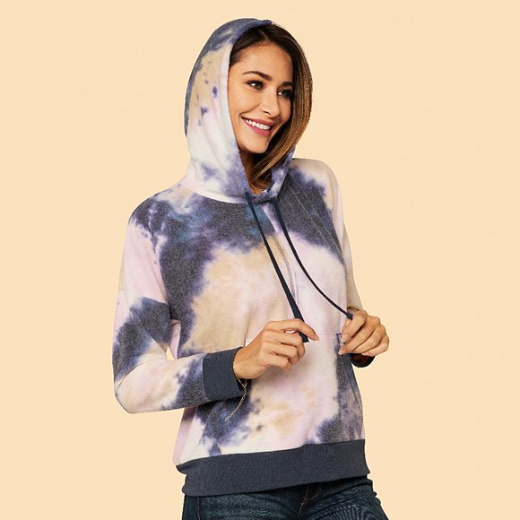 New Brushed Tie Dye Pull Over Hoodie MADE IN USA - Picture 2 of 6